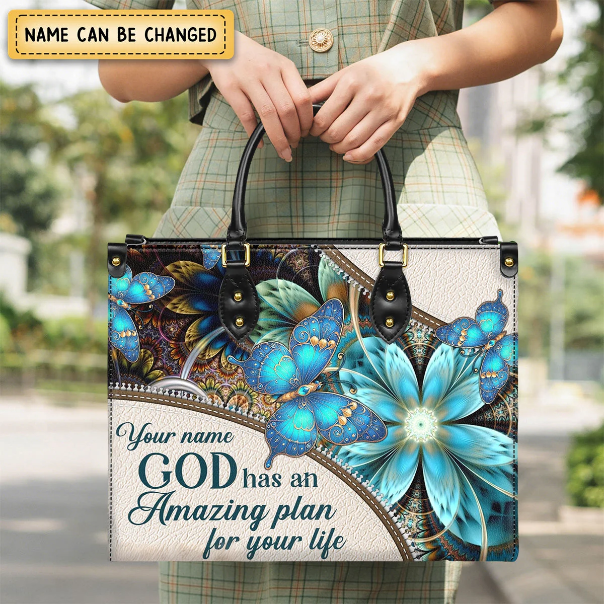 God Has An Amazing Plan For Your Life - Personalized Leather bag with Your Name - Image 9