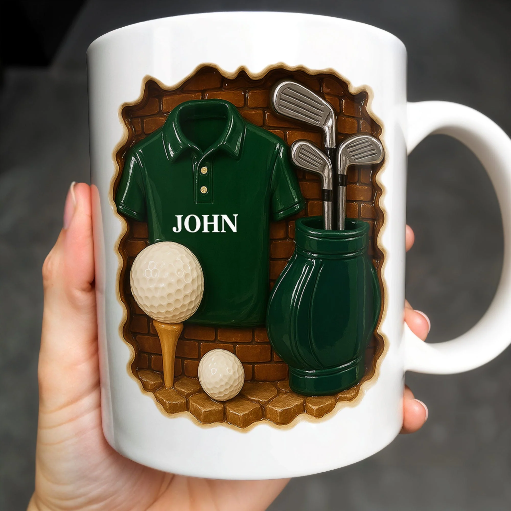 Golf Shirt, Golf Balls, Golf Clubs, Golf Bag - Personalized Mug, Gift For Golf Lovers - Image 2
