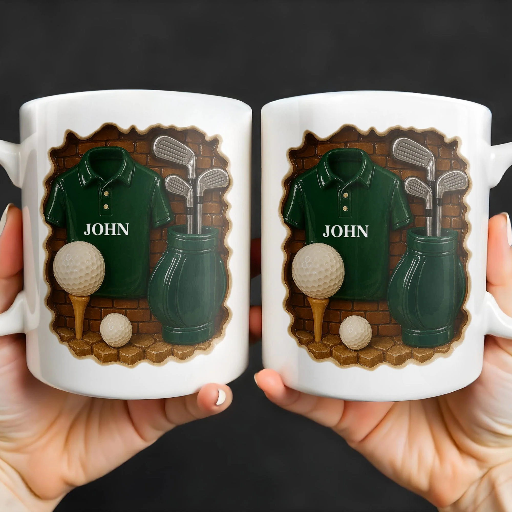 Golf Shirt, Golf Balls, Golf Clubs, Golf Bag - Personalized Mug, Gift For Golf Lovers - Image 4