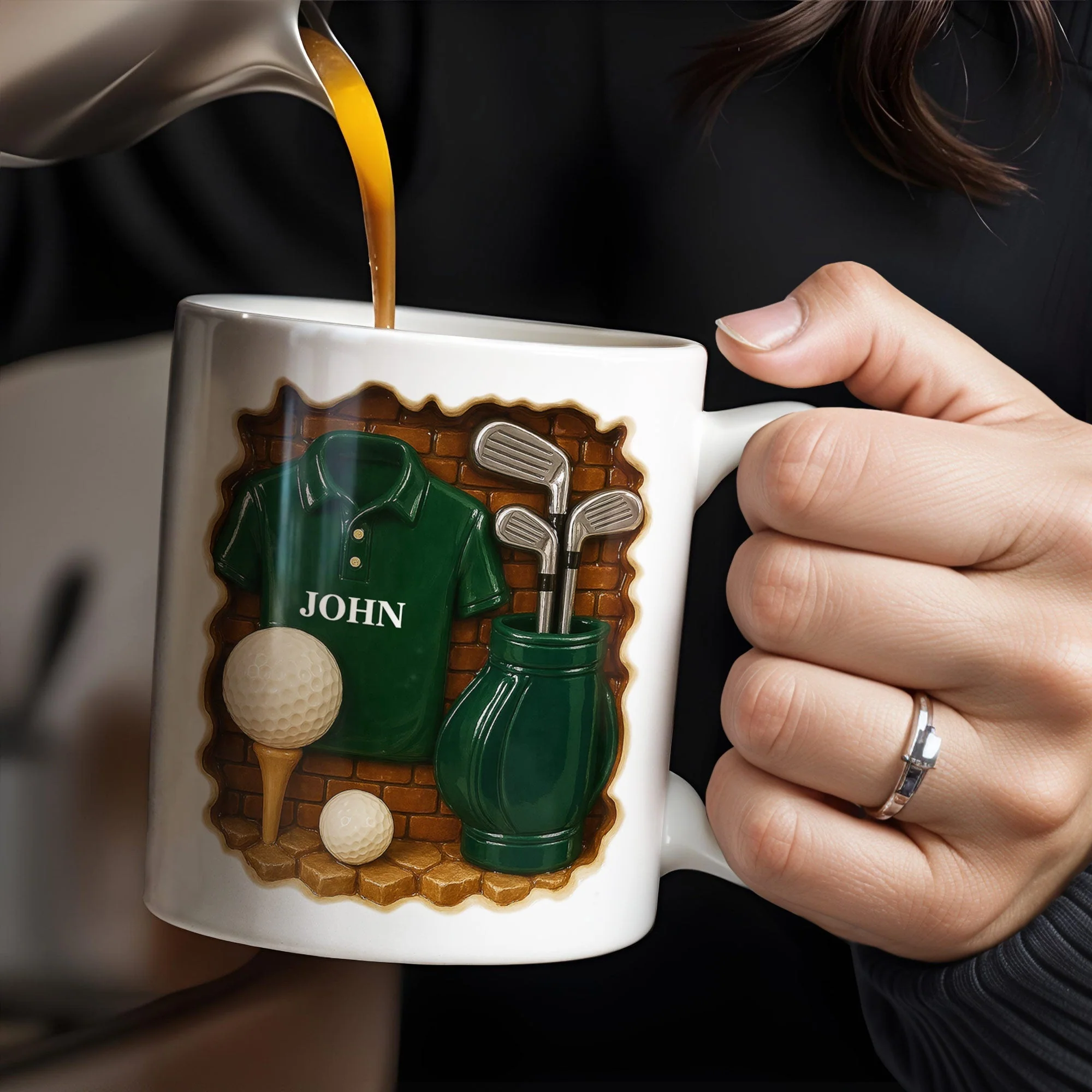 Golf Shirt, Golf Balls, Golf Clubs, Golf Bag - Personalized Mug, Gift For Golf Lovers - Image 5