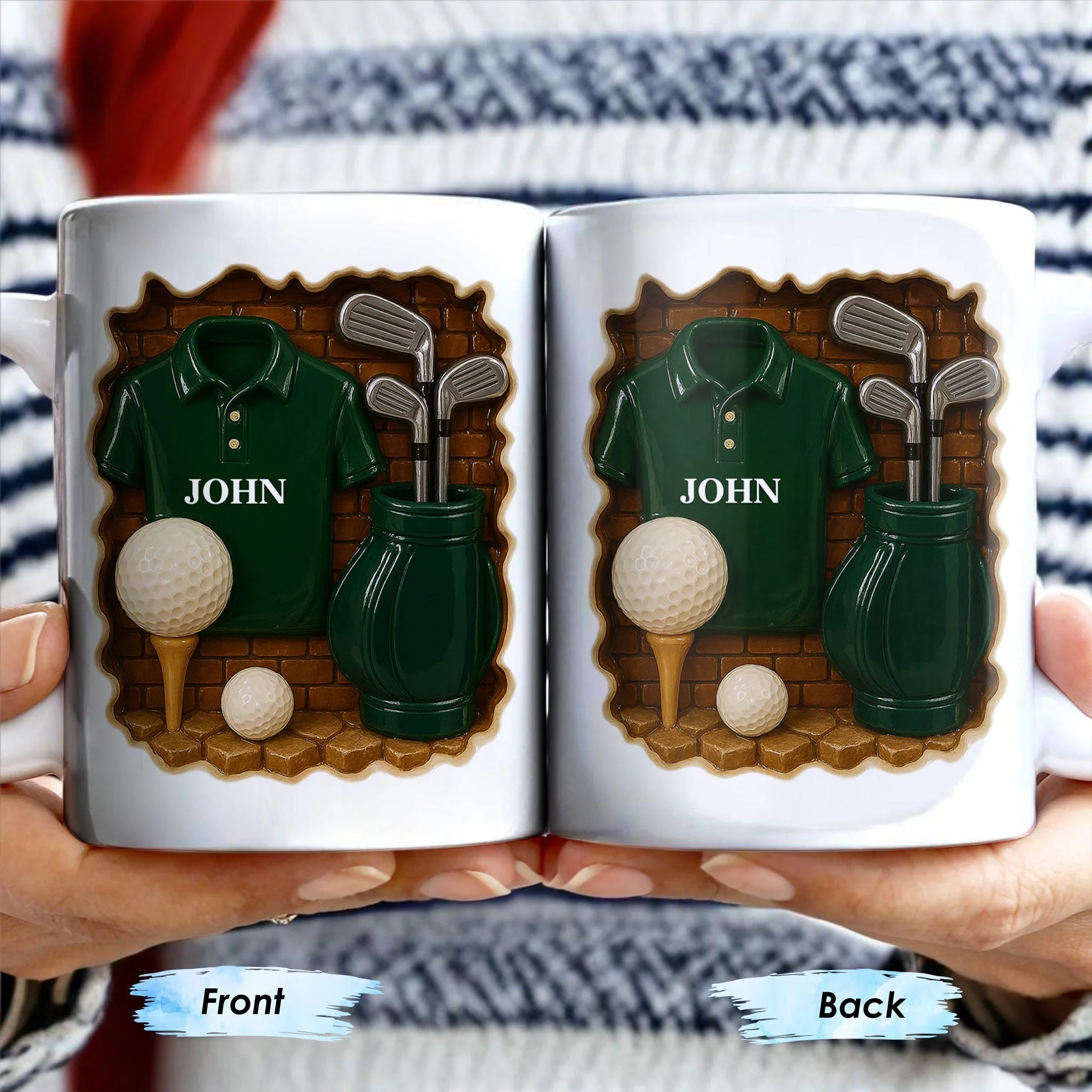 Golf Shirt, Golf Balls, Golf Clubs, Golf Bag - Personalized Mug, Gift For Golf Lovers - Image 6
