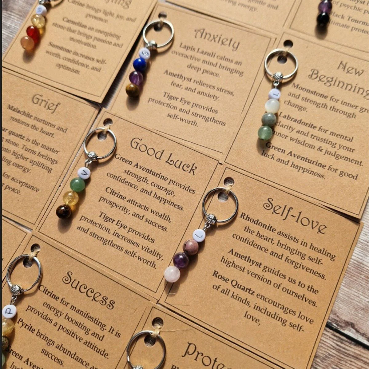 Good Luck, New Beginnings, Self Love, Success Healing Personalized Crystal Keyring - Image 9