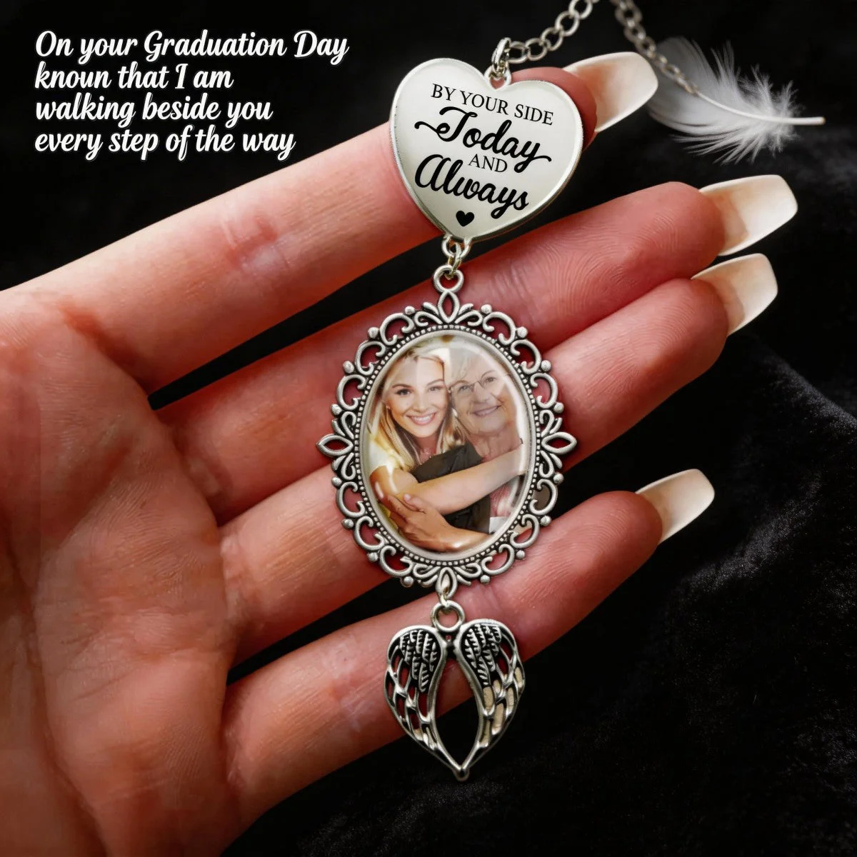 Graduation Day Walking Beside You Custom Tassel Photo Charm - Personalized Graduation Gifts For Graduate - Image 3