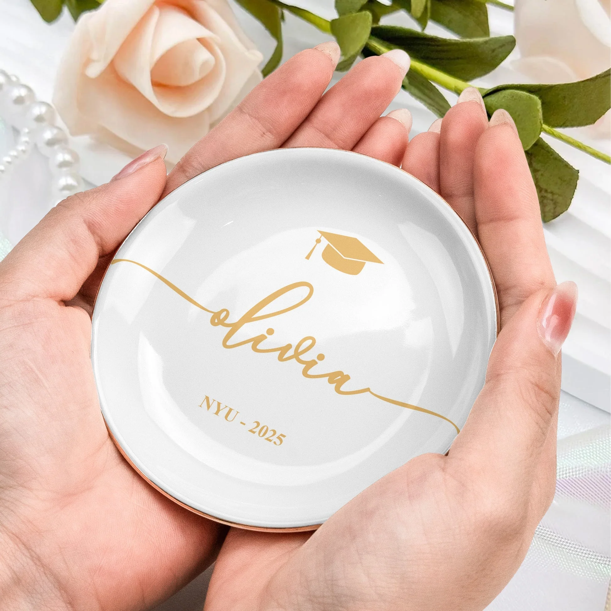 Graduation Dish Custom Name School Year - Personalized Jewelry Dish - Image 3