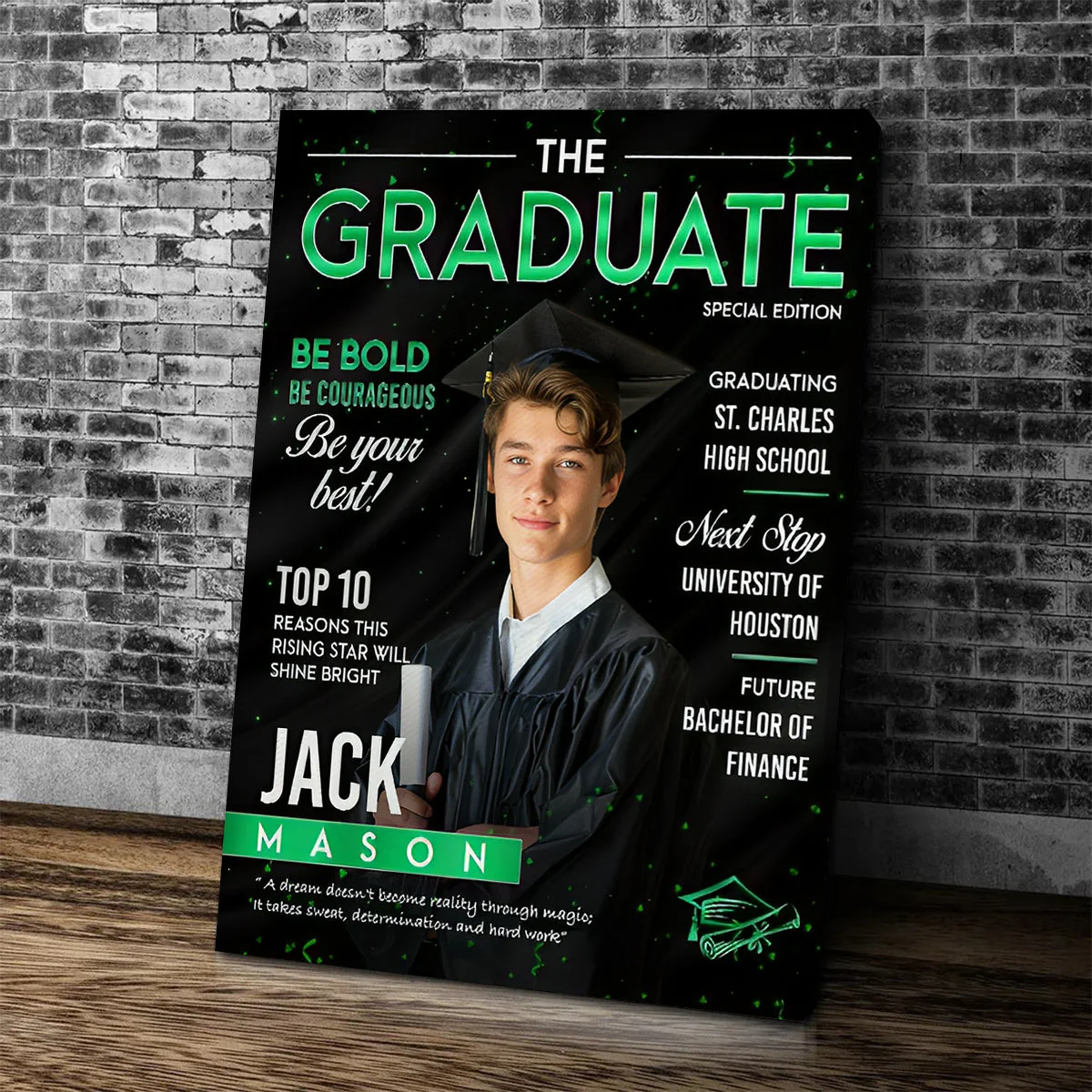 Graduation Magazine Cover Canvas, Graduation Photo Canvas, Personalized Graduation Print - Image 4