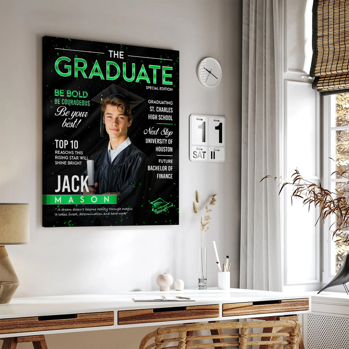 Graduation Magazine Cover Canvas, Graduation Photo Canvas, Personalized Graduation Print - Image 5