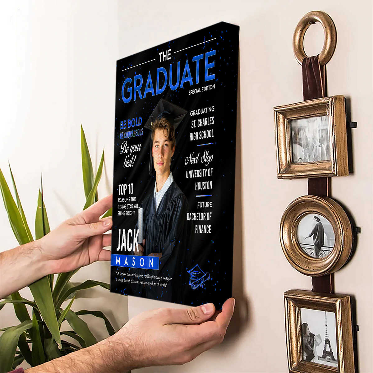 Graduation Magazine Cover Canvas, Graduation Photo Canvas, Personalized Graduation Print - Image 6