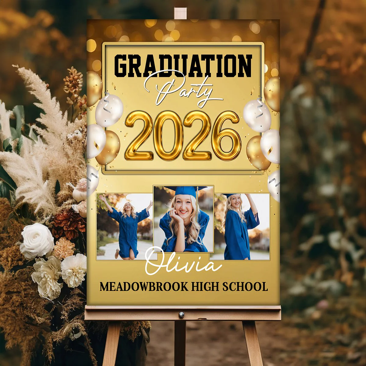 Graduation Party 2026 Custom Party Welcome Sign-Custom Photos And Texts Grad Party Sign-Personalized Graduation Decoration - Image 2