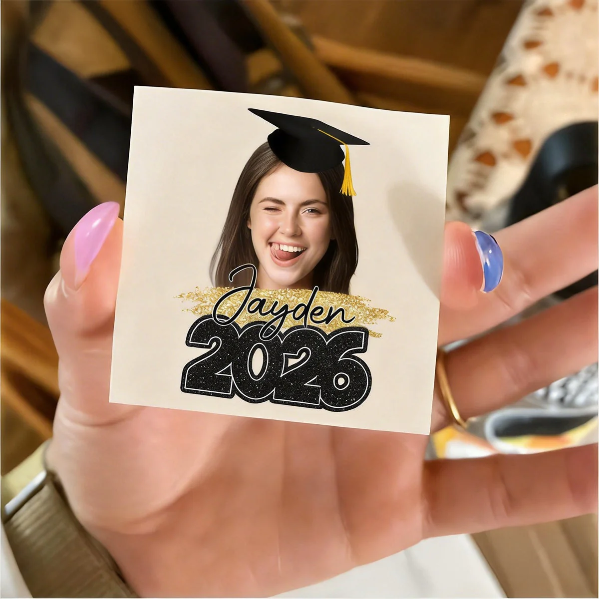 Graduation Tattoo Gift Custom Photo And Text Temporary Tattoo - Personalized Tattoo Fake Tattoo - Image 4