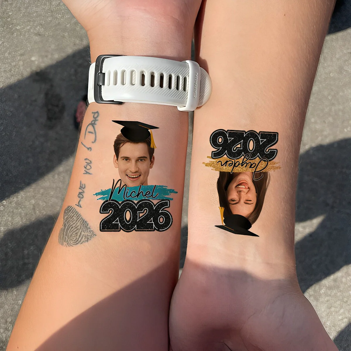 Graduation Tattoo Gift Custom Photo And Text Temporary Tattoo - Personalized Tattoo Fake Tattoo - Image 5