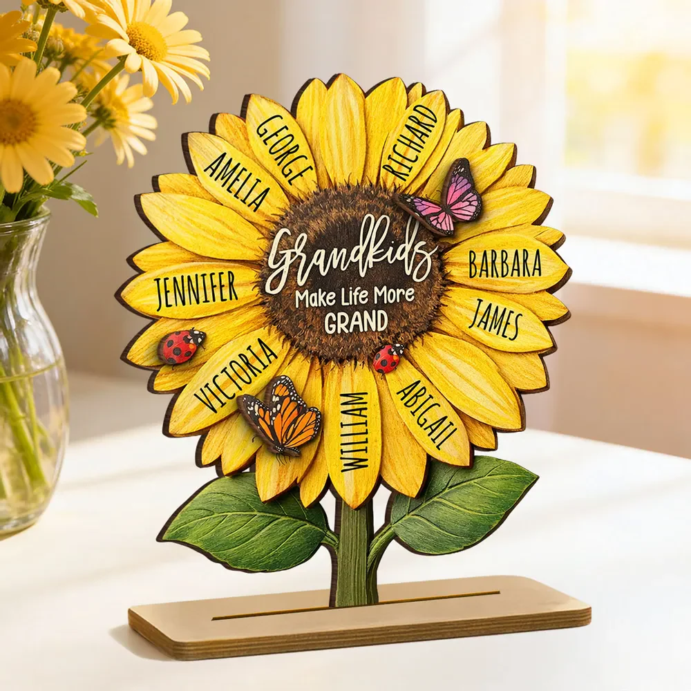 Grandkids Make Life More Grand - Personalized Wooden Plaque - Image 3
