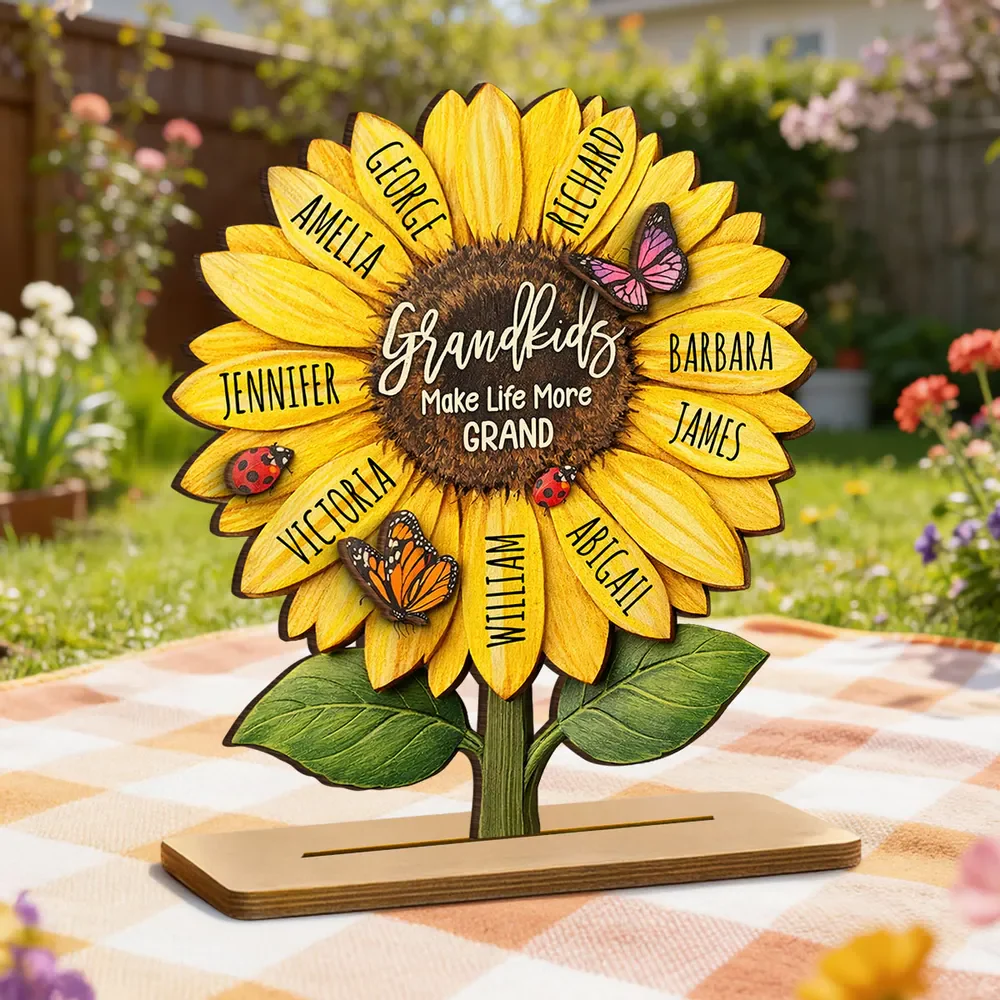 Grandkids Make Life More Grand - Personalized Wooden Plaque - Image 4