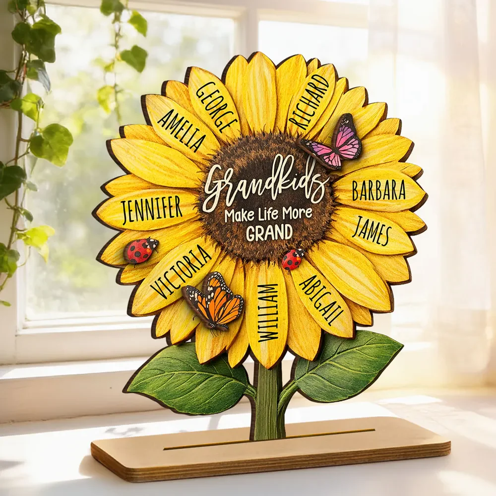 Grandkids Make Life More Grand - Personalized Wooden Plaque - Image 5