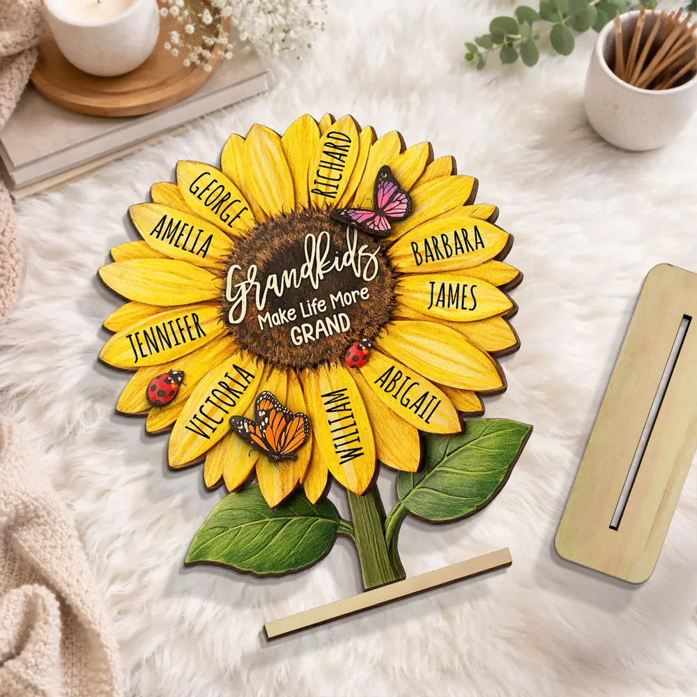 Grandkids Make Life More Grand - Personalized Wooden Plaque - Image 7