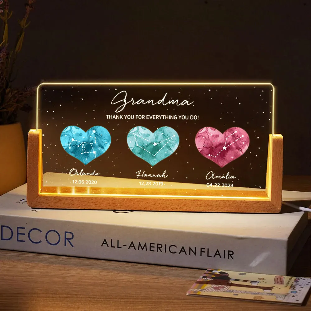 Grandma - A Heartfelt Thank You Personalized LED Light Frame With Custom Heart Designs - Image 4