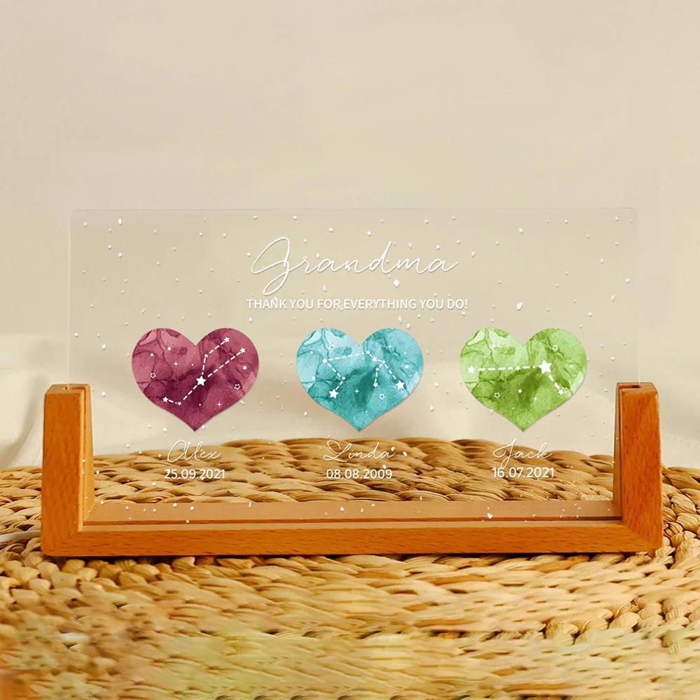 Grandma - A Heartfelt Thank You Personalized LED Light Frame With Custom Heart Designs - Image 6
