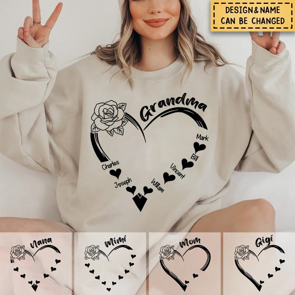 Grandma and Grandkids Best Gifts For Christmas Personalized Sweatshirt - Image 2