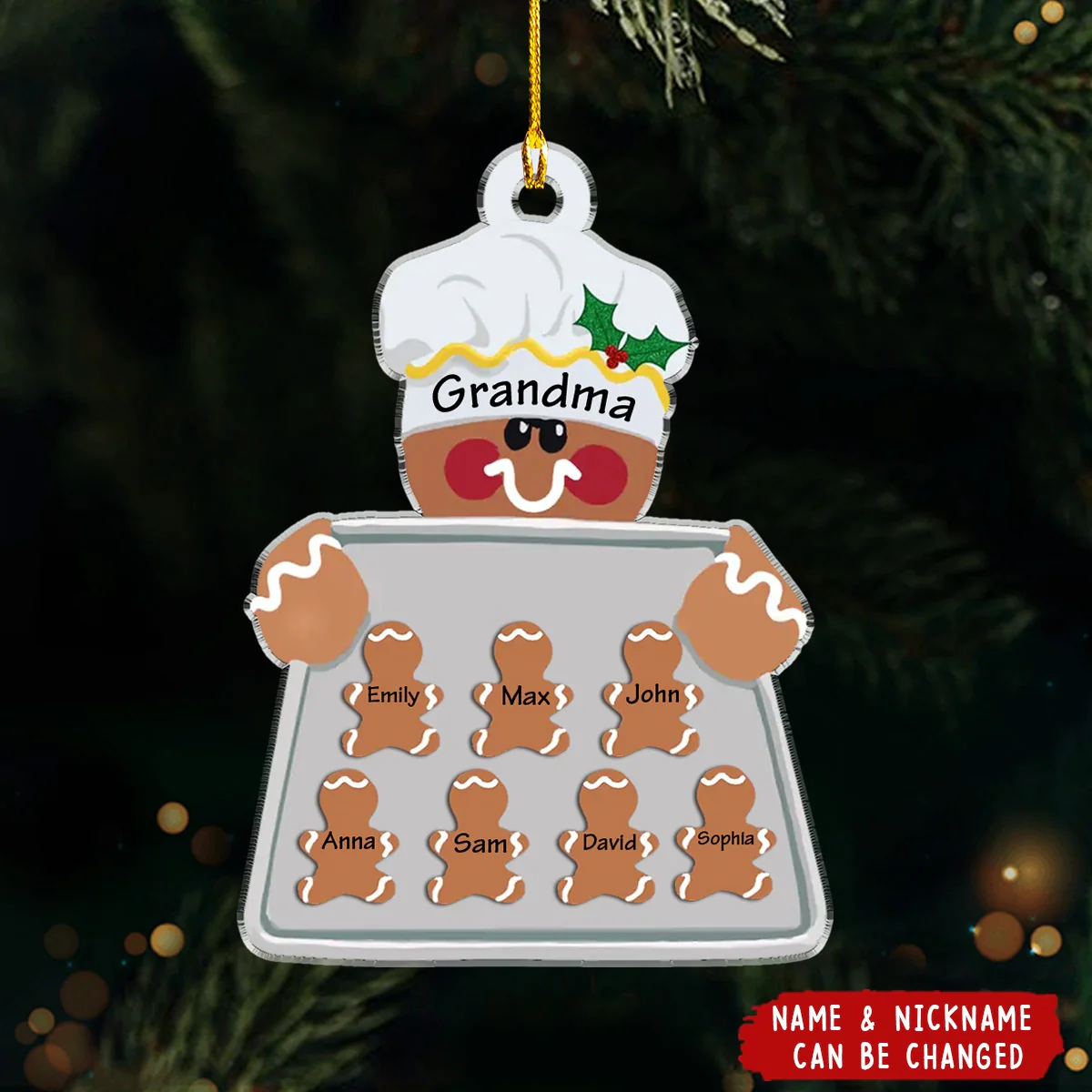 Grandma and Kids Cookies - Personalized Ornament - Image 2