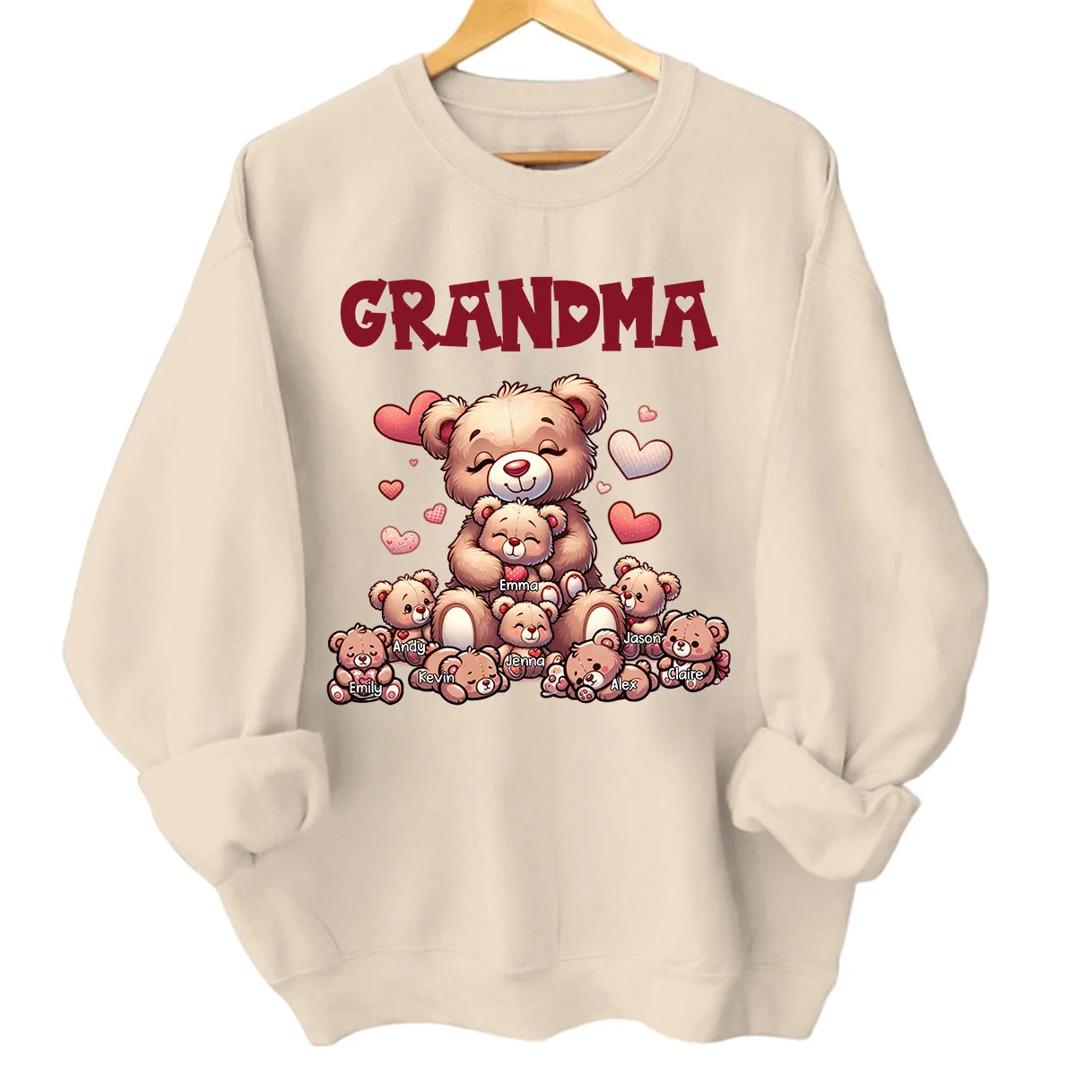 Grandma Bear With Cute Grandkids Personalized Sweatshirt - Image 2