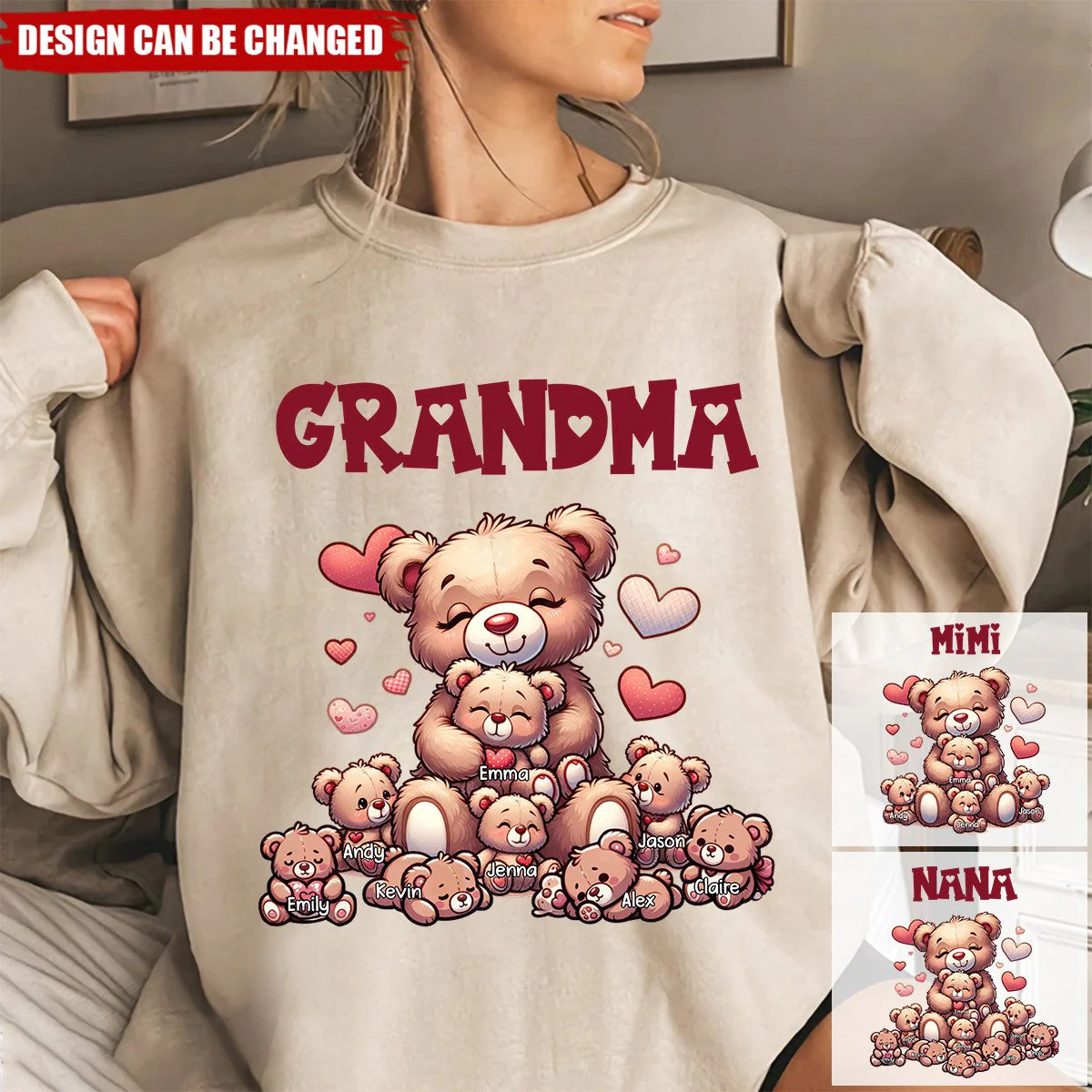 Grandma Bear With Cute Grandkids Personalized Sweatshirt - Image 5