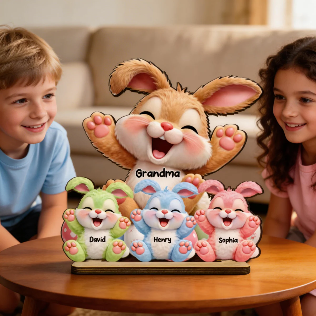 Grandma Bunny Easter Eggs - Personalized Wooden Plaque - Easter Decor for Grandma - Image 5
