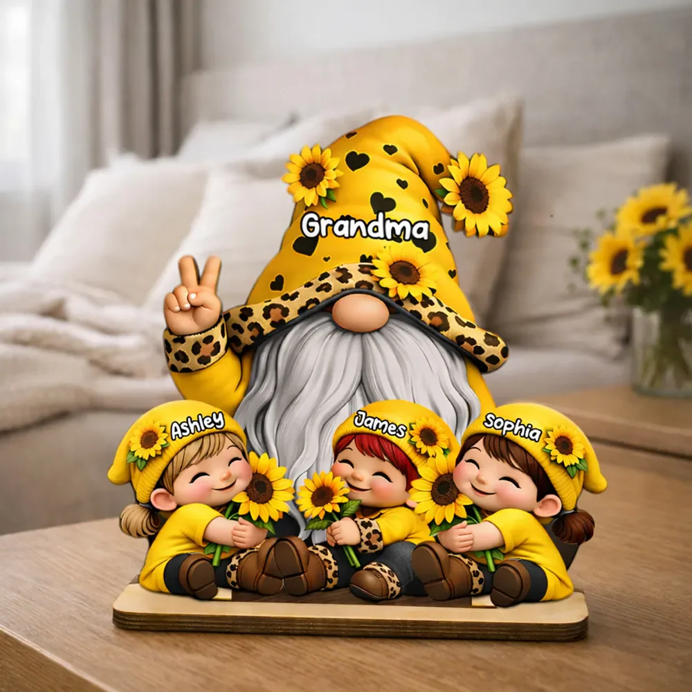 Grandma & Grandkids Sunflower - Personalized Wooden Plaque - Sentimental Gift for Grandma - Image 4