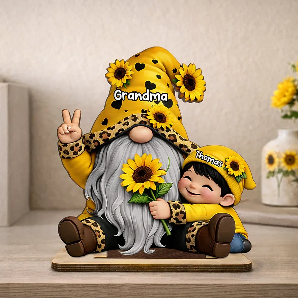 Grandma & Grandkids Sunflower - Personalized Wooden Plaque - Sentimental Gift for Grandma - Image 5