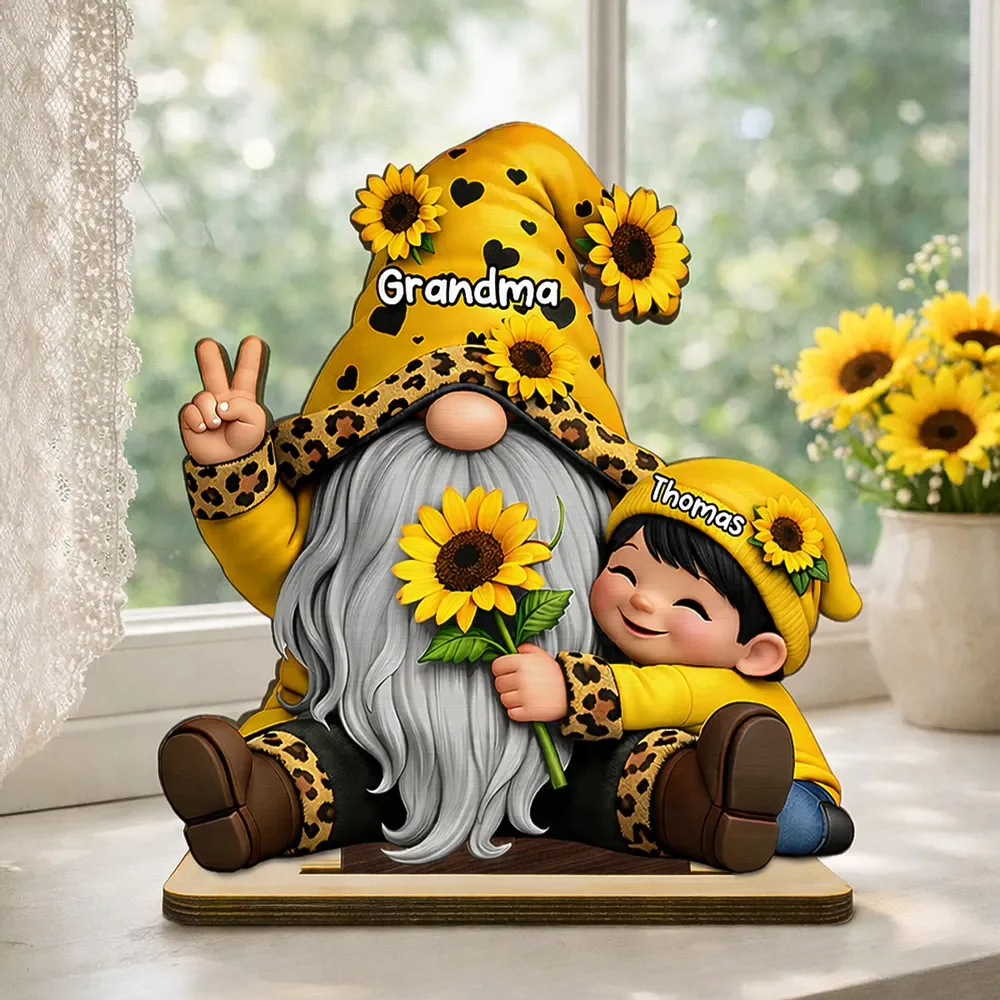 Grandma & Grandkids Sunflower - Personalized Wooden Plaque - Sentimental Gift for Grandma - Image 6