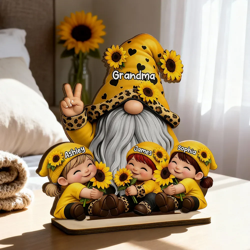 Grandma & Grandkids Sunflower - Personalized Wooden Plaque - Sentimental Gift for Grandma - Image 7