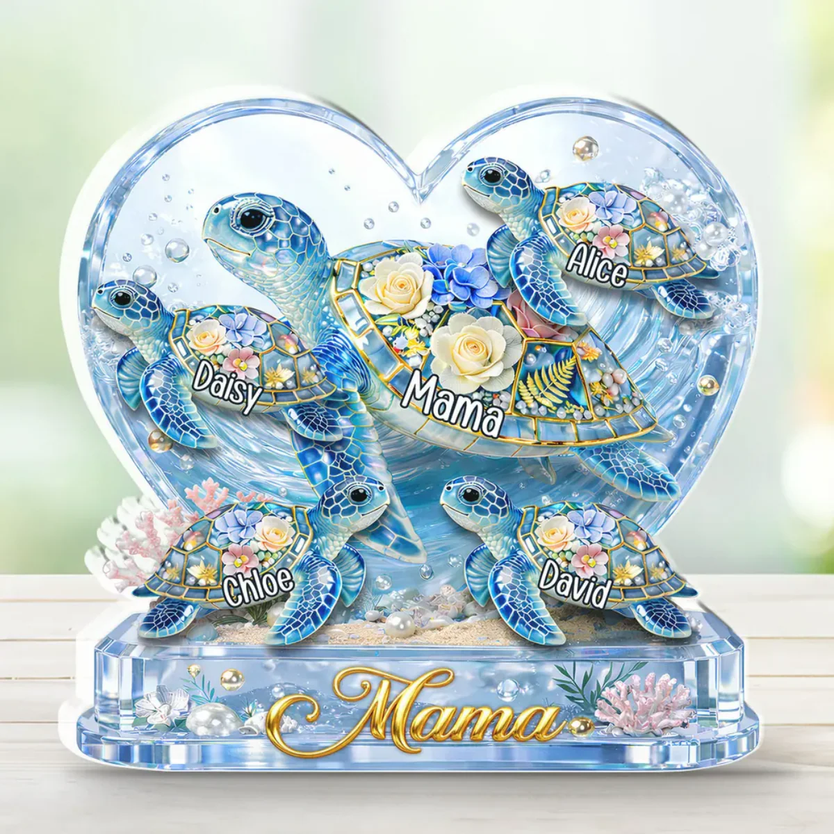 Grandma Mom Turtle - Personalized Acrylic Plaque - Image 2