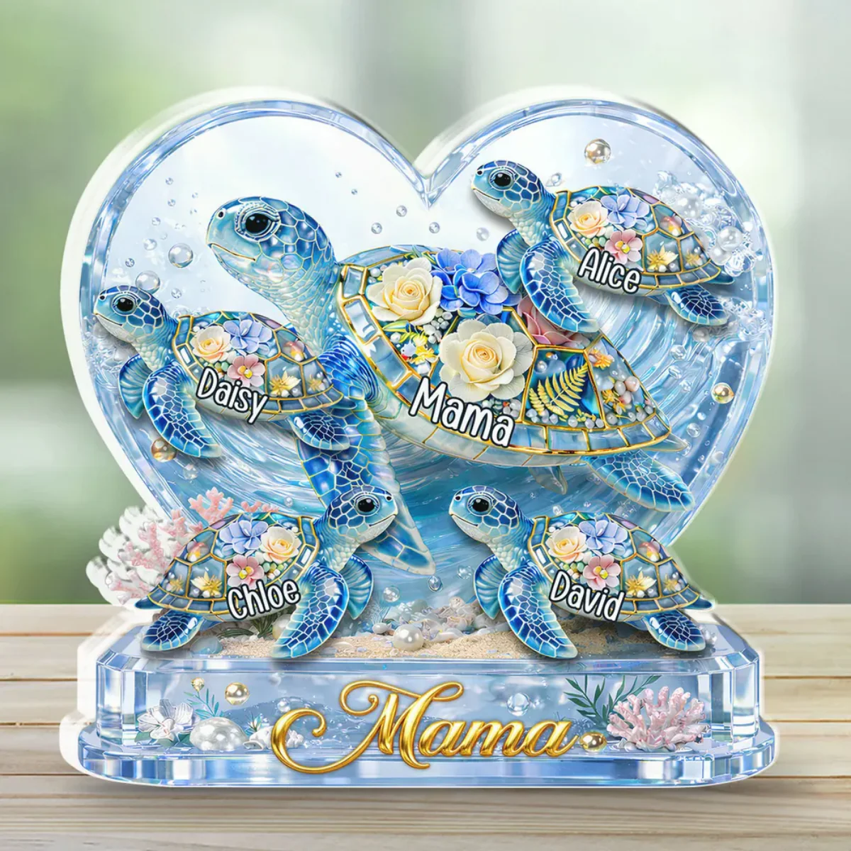 Grandma Mom Turtle - Personalized Acrylic Plaque - Image 3