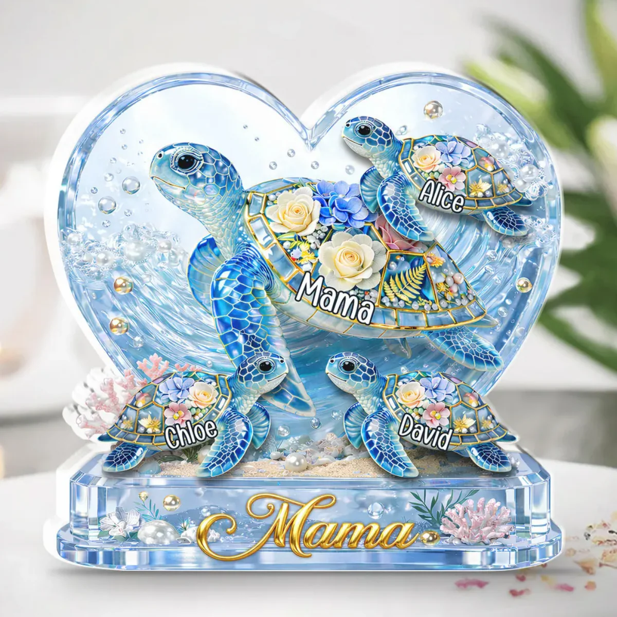 Grandma Mom Turtle - Personalized Acrylic Plaque - Image 4