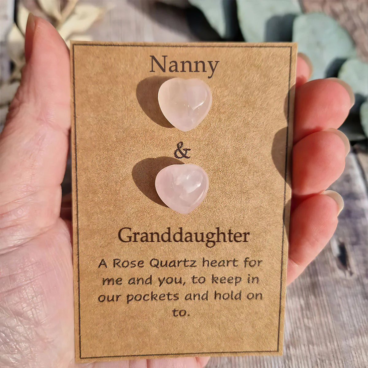 Grandma Mother & Daughter Rose Quartz Crystal,Mother's day Gift - Image 2
