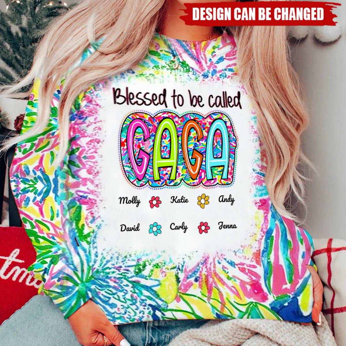 Grandma Nana Gigi Scribble Doodle Grandkids Personalized Sweatshirt - Image 2