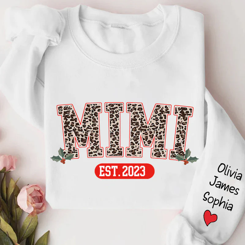 Grandma Nana Mom Leopard Personalized Sweatshirt - Image 4