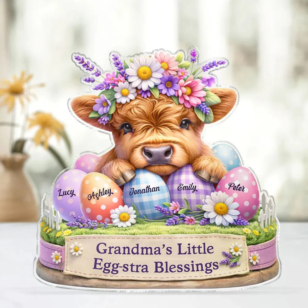 Grandma’s Little Egg-stra Blessings - Personalized Acrylic Plaque - Image 2