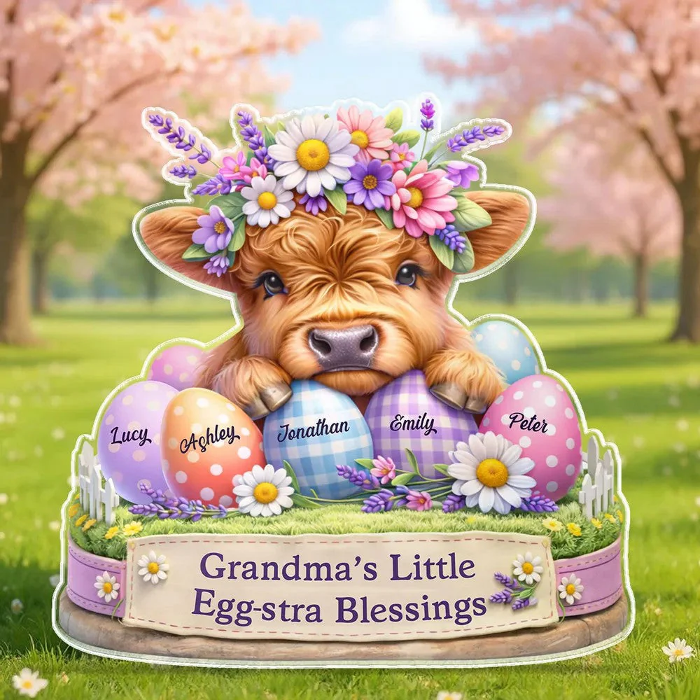 Grandma’s Little Egg-stra Blessings - Personalized Acrylic Plaque - Image 3