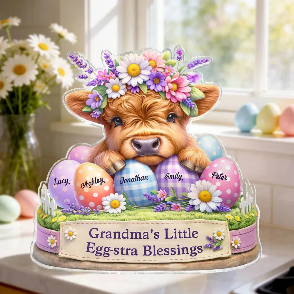 Grandma’s Little Egg-stra Blessings - Personalized Acrylic Plaque - Image 4