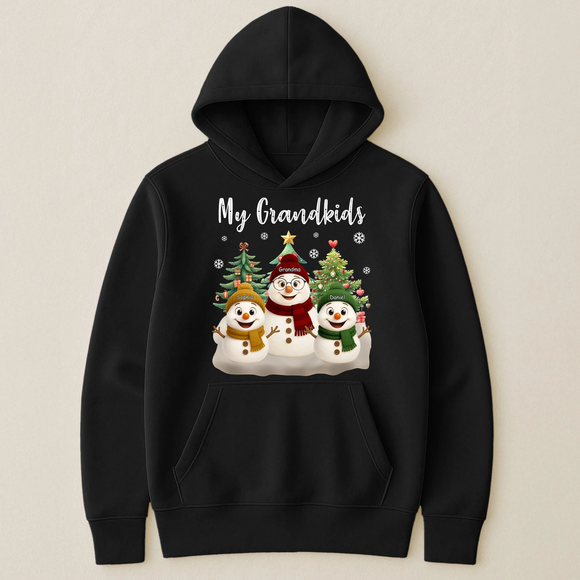 Grandma Snowman With Grandkids Lovely - Personalized Pure Cotton Hoodie - Image 8