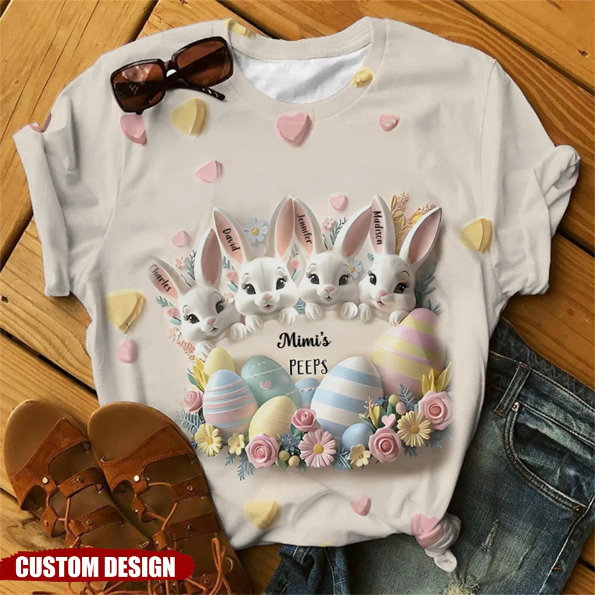 Grandma's Bunnies - Personalized Grandma All Over Shirt - Image 2