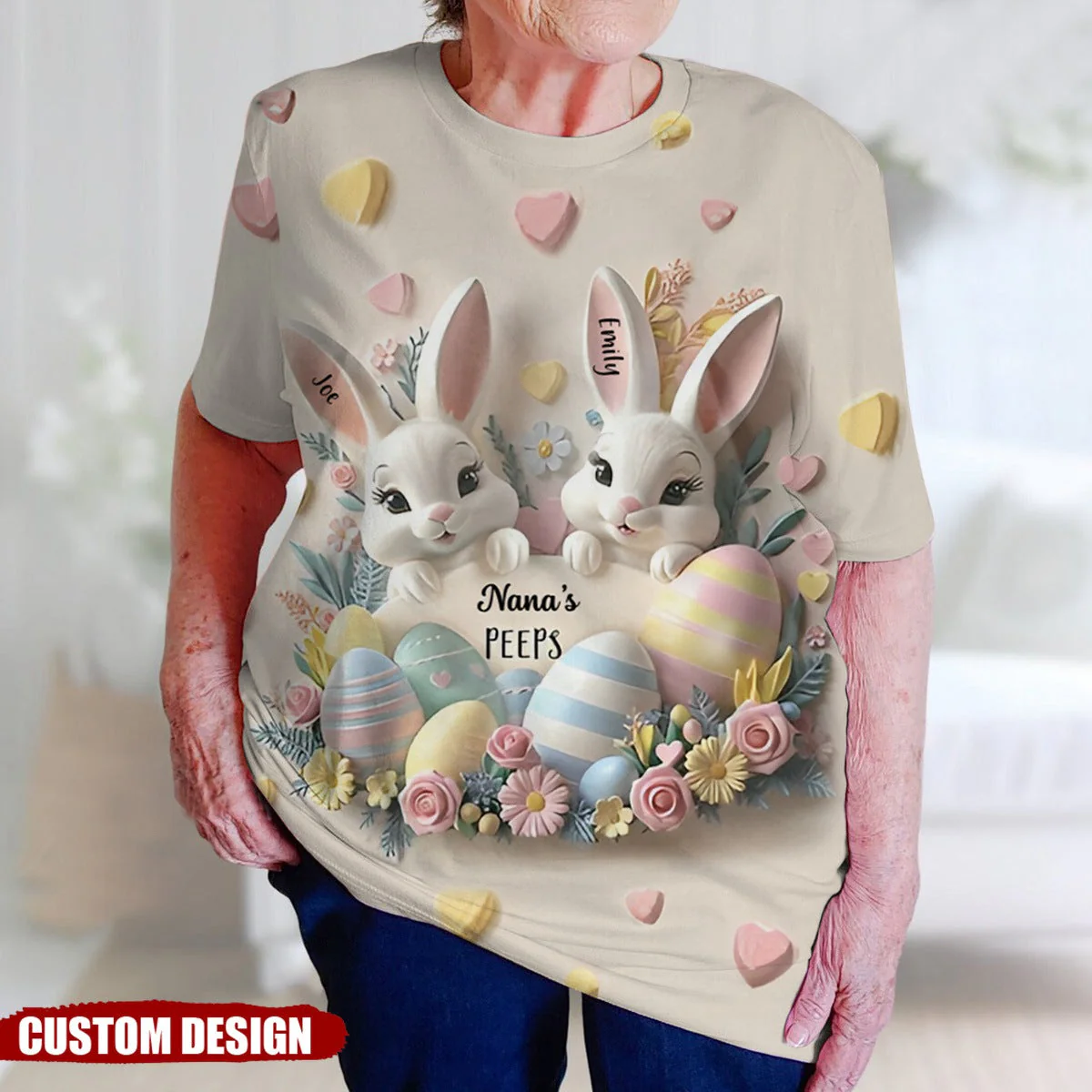 Grandma's Bunnies - Personalized Grandma All Over Shirt - Image 3