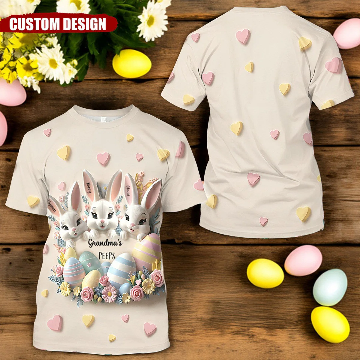 Grandma's Bunnies - Personalized Grandma All Over Shirt - Image 4