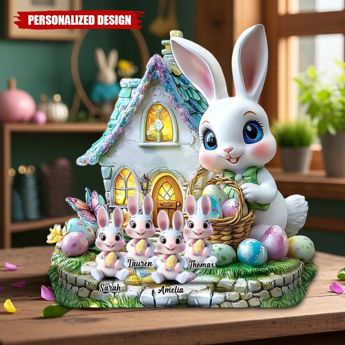 Grandma's Bunnies - Personalized Grandma Custom Shaped Acrylic Plaque - Image 3