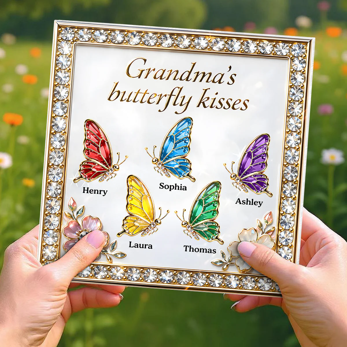 Grandma's Butterfly Kisses - Personalized Acrylic Block Plaque, Mother's Day Gift - Image 5