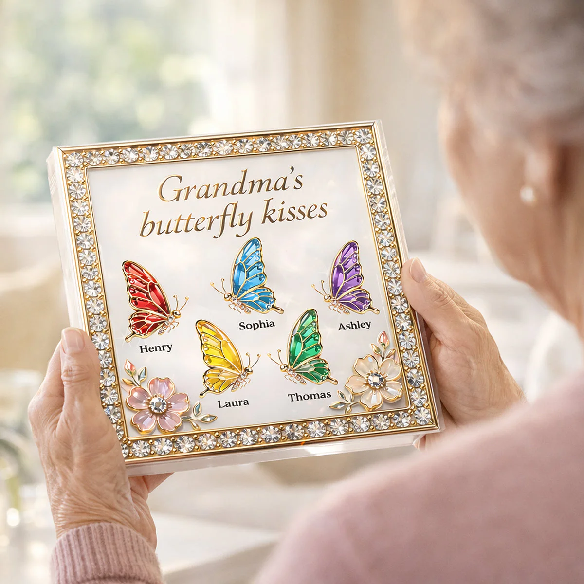 Grandma's Butterfly Kisses - Personalized Acrylic Block Plaque, Mother's Day Gift - Image 6