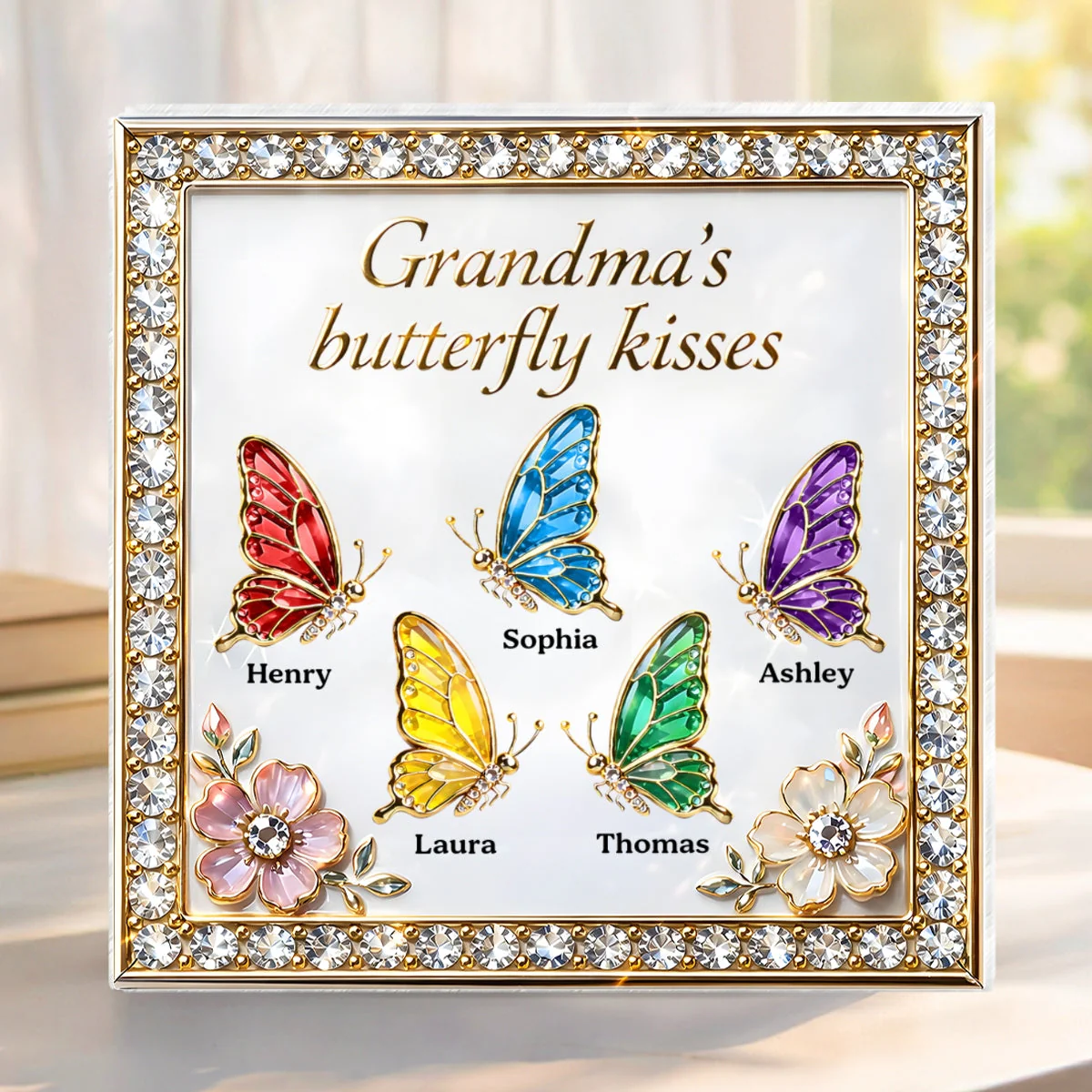Grandma's Butterfly Kisses - Personalized Acrylic Block Plaque, Mother's Day Gift - Image 7