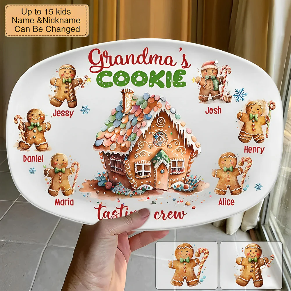 Grandma's Cookie Tasting Crew Personalized Custom Platter Christmas Gift For Grandma Mom Family Members - Image 3