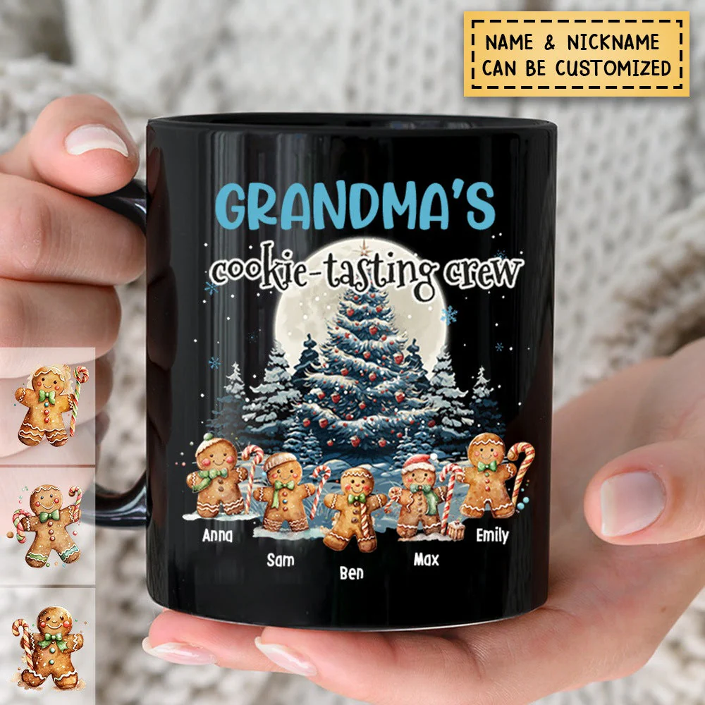 Grandma's Favorite Cookie-tasting crew Family Personalized Mug Christmas Gift For Grandma - Image 3
