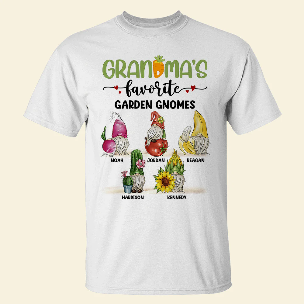 Grandma's Favorite Garden Personalized T-Shirt - Image 2
