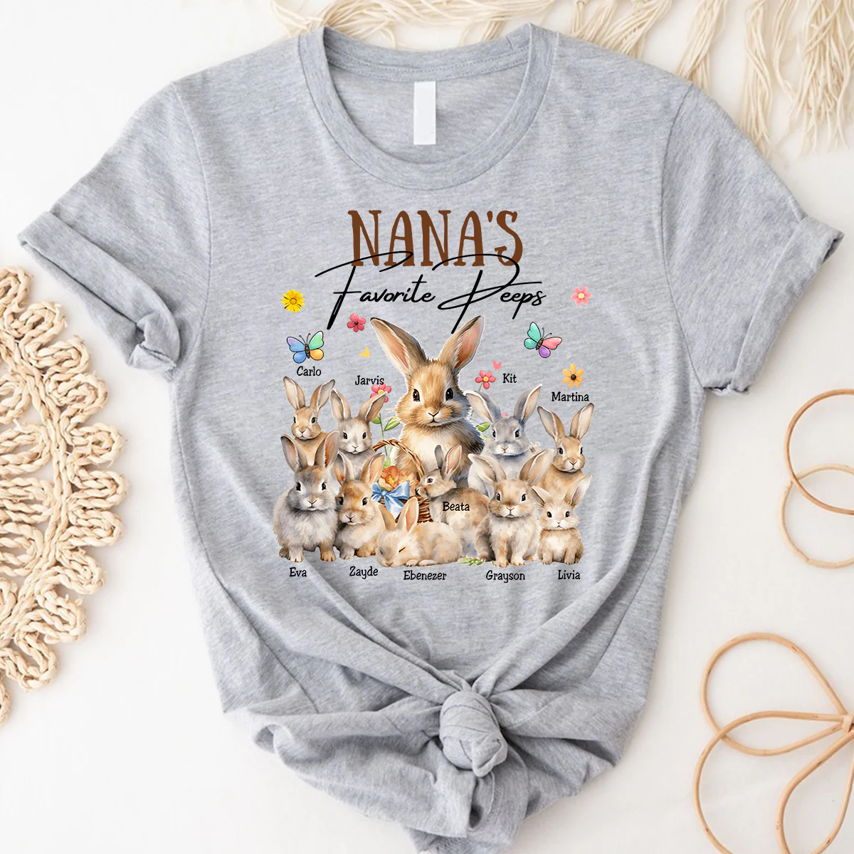 Grandma's Favorite Easter Day Personalized Pure Cotton T-shirt - Image 4